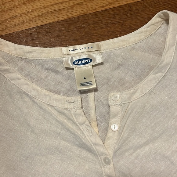 Old Navy White Linen Top - Picture 3 of 3
